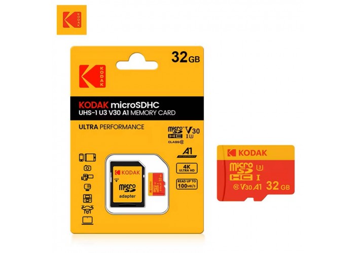 Карта пам'яті Kodak 64Gb microSDXC A1 U3 V30 class 10