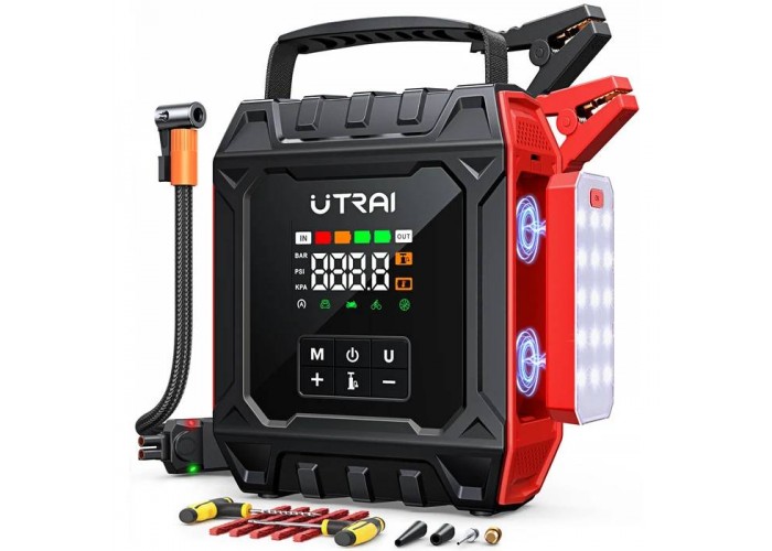 Бустер (пусковий пристрій) UTRAI JS-50 (8000А 12000mAh) + компресор