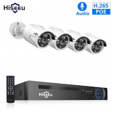 Комплект відеоспостереження Hiseeu 4ch POE KIT-4HB612 2Mp-1080п