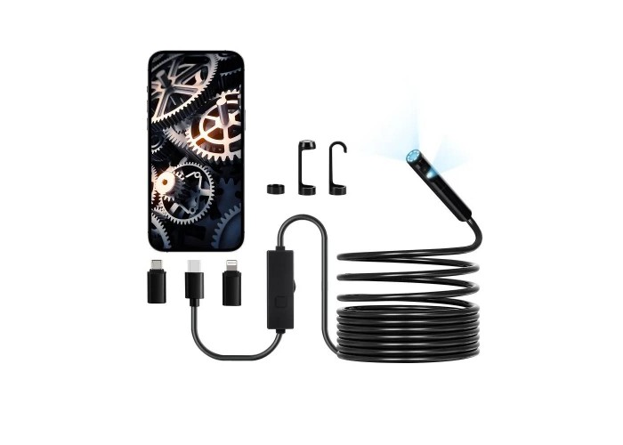 USB ендоскоп Vevor SM7 для Android, iOS (8мм., 2 камери, 5 метрів)