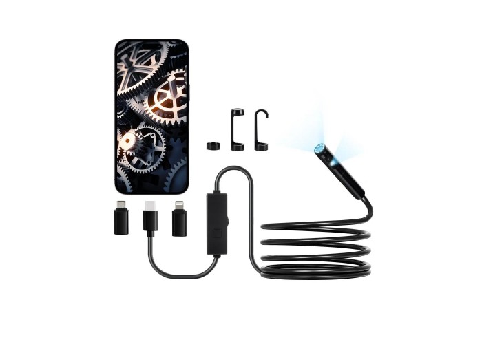 USB ендоскоп Vevor SM7 для Android, iOS (8мм., 2 камери, 3 метра)