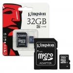 Карта памяти Kingston microSDHC 32Gb Class 10 (+adapter SD)